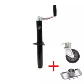 Southwest Wheel 5,000 lbs top wind A-frame Trailer Jack w/ Foot Plate & Caster Wheel