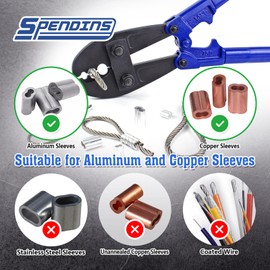 SPENDINS 31.8 Inch Hand Swaging Tool, Wire Rope Crimping Tool for 5/32",1/4",5/16" Wires, Heavy Duty Swager Crimper w/Ergonomic Handle Design, for Copper Aluminum Oval Sleeves and Stop Sleeves