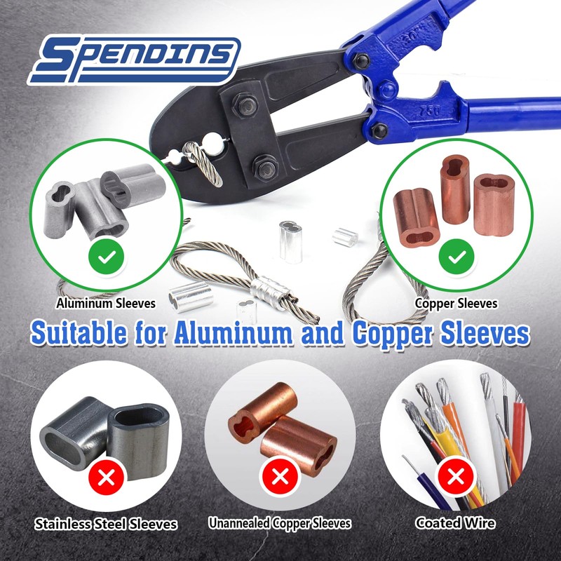 SPENDINS 31.8 Inch Hand Swaging Tool, Wire Rope Crimping Tool
