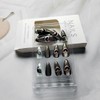 24pcs Cat Eye Press on Nails Medium Almond Fake Nails