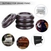 4Pcs Beech Wood Round Piano Foot Pads Set Upright Piano