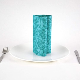 Hantermann Serviettes Ornament Premium Airlaid Fabric, 40 x 40 cm Wedding Napkin, High-Quality Elegant Napkin for Wedding, Birthday, Party, Christening, Communion, Made in Germany