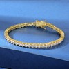Gemsme 3 Prong Tennis Bracelet, 18K Yellow Gold Plated 4mm