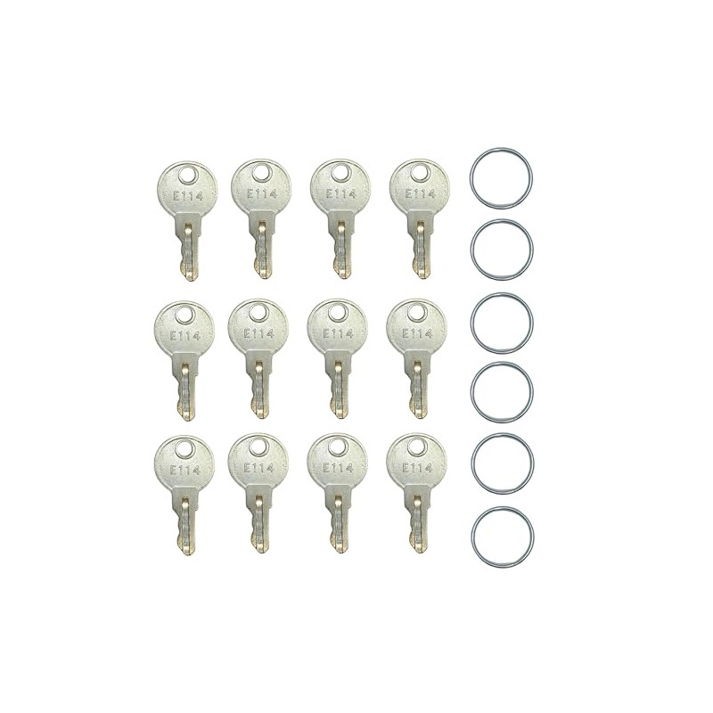 Pitertul 12PCS E114 Key for Toilet Paper Dispensers, Silver, Lock,