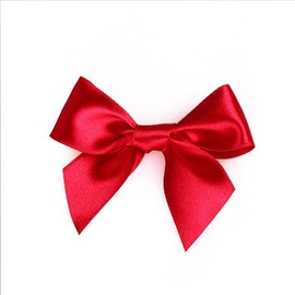 SYSUII Pack of 50 Mini Satin Ribbon Bows, 7 x 6 cm Bows for Crafts, Bowknot, Mini Bows, Small Satin Ribbon Bow for Wedding, Valentine's Day, Christmas Decoration, Gift Bows - Red