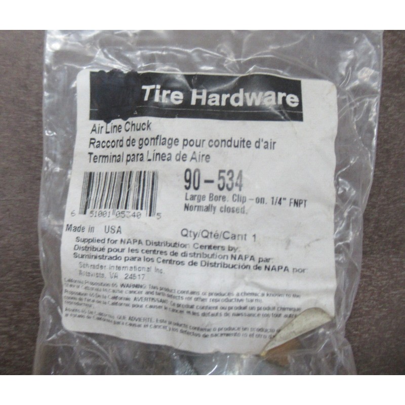 TIRE HARDWARE NAPA TIRE HARDWARE 90-534 AIR LINE CHUCK