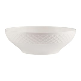 Mikasa Trellis White Bone China Lightweight Chip Resistant Vegetable Serving Bowl, White