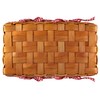 Yesland Picnic Basket, Natural Woven Basket with Double Folding Handles,