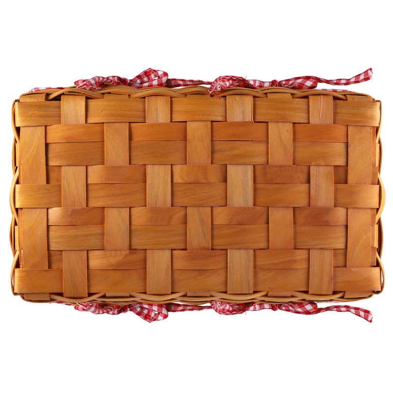 Yesland Picnic Basket, Natural Woven Basket with Double Folding Handles,