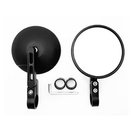 Huucozn 2 Stück Lenkerendenspiegel E24 geprüft Motorrad Spiegel 360°Drehbar Motorradspiegel 22-25mm Lenker Motocross Lenkerspiegel Motorrad Runde Rückspiegel Kompatibal mit Scooter Roller ATV Moped