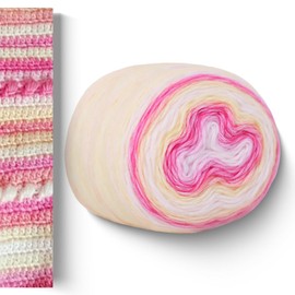 Hilo multicolor para tejer ganchillo, hilo arcoíris de color degradado, 60% algodón, 30% acrílico, 10% mezcla de lana, 1 bola de 100 g, hilo de ganchillo suave para bufandas, chales y prendas (1169E,