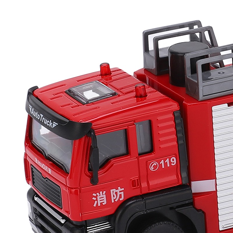 1:50 Ladder Fire Truck Alloy Model 180° Rotating Table Fire
