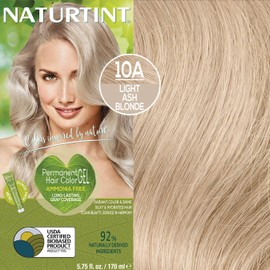 Naturtint Permanent Hair Color 10A Light Ash Blonde (Pack of 6), Ammonia Free, Vegan, Cruelty Free, up to 100% Gray Coverage, Long Lasting Results