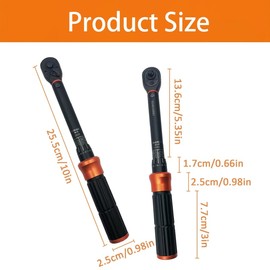 FireBee 1/4-Inch Drive Torque Wrench, 3.7~18.5ft.lb/5~25Nm - 32PC Click Torque Wrench Set Includes Allen Key, Extension Bar, Torx, Hex for Bike, Motorcycle, Car Spark