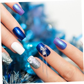 Ipetboom 4pcs DIY Nail Art Charms Nail Charms Art Studs Kit for Women Ladies Female Decoration Manicure Stickers Bow Tassel DIY Patches