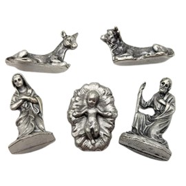 OVUNQUE PROTEGGIMI Holy Family Metal Nativity Figures for Christmas Decoration, Mini Nativity Scene for Crafts, Miniature Nativity Scene for Christmas Decoration, Made in Italy (3 cm)