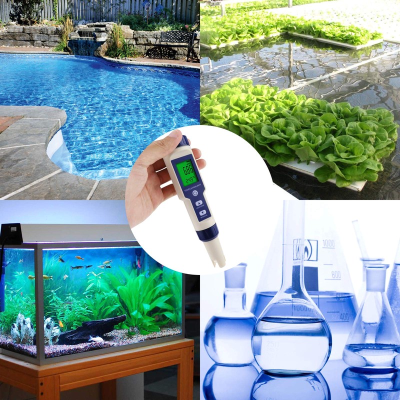 Water Quality Meter, IP67 PH Salinity TDS EC Conductivity Temperature