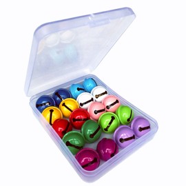 Lnvision Pack of 20 22 mm Cross Bell Craft Key Chain Pendant Christmas Tree Bells Pet Small Bells (10 Colours)