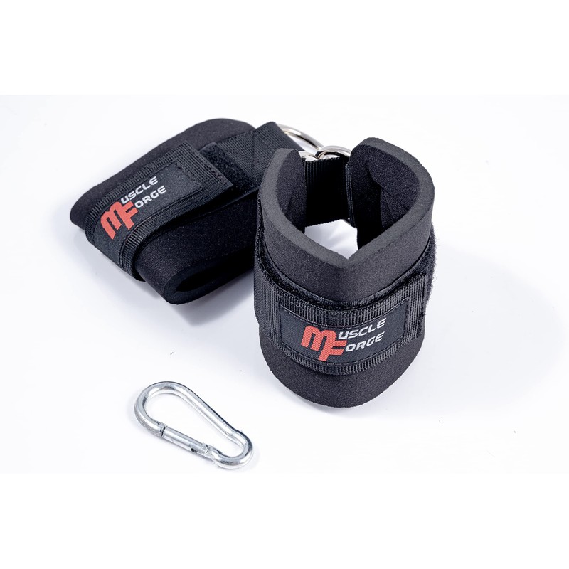 MuscleForge® Foot Straps for Cable Pull, Foot Cuffs for Pulley