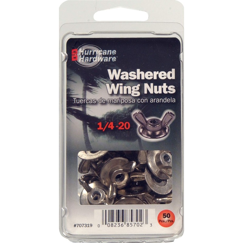 Hillman 707319 Zinc Die-Cast Washered Wing Nuts (1/4"-20) - 50