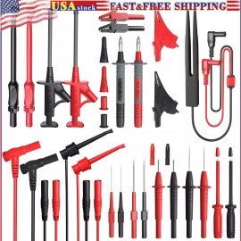 Peakelect 25PCS Silicone Multimeter Test Leads Kit with Replaceable Wire Piercing Probes