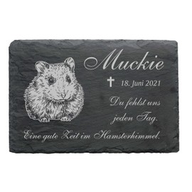 Hamster Slate Memorial Plaque Animal Gravestone with Name Date 22 x 16 cm