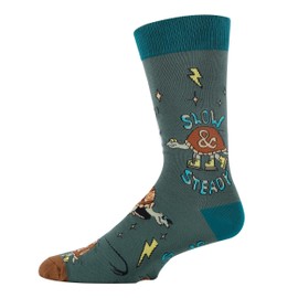 ooohyeah Men’s Funny Novelty Turtle Crew Socks, Crazy Fun Saying Silly Cotton Dress Socks Gift, Slow & Steady