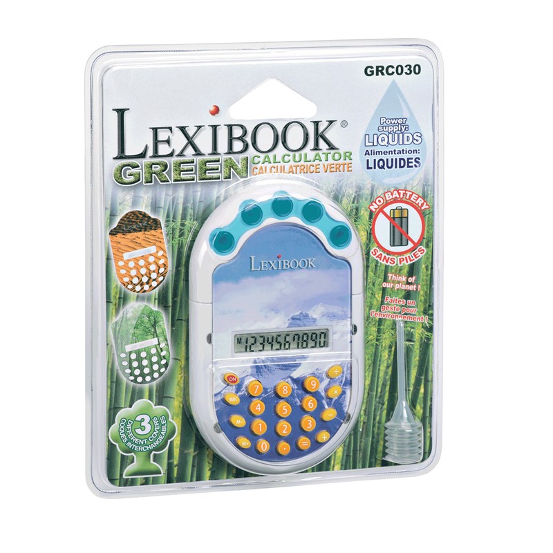 LEXiBOOK Green Calculator, Liquid Substance as Power Supply, Basic and