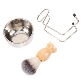 Mikinona 1 Set Men Shaving Brush Set with Foaming Bowl Stand Durable Beard Brush for Home Use Barber Shops Essential Shaving Accessory for Smooth Shave Experience