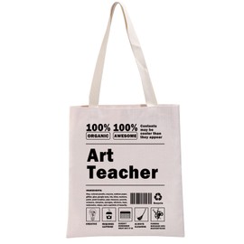 PYOUL Funny Artist Gift 100% Art Teacher Tote Bag Art Lovers Handbag Artist Painter Gift New Art Teacher Gift (100% Art Teacher T)