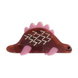 Novelty Stegosaur Dinosaur Hair Clips,Funny Acetate Claw Clip for Women,Fashion Hair Clip,Brown