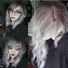 FAELBATY Ombre Grey Wig Short Bob Wigs with Air Fringe