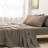 BDEAR 6PCS Light Brown Linen Feel Sheet Set Queen Size
