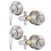 Gobrico Keyed Alike Double Cylinder Deadbolts Door Locks Satin Nickel