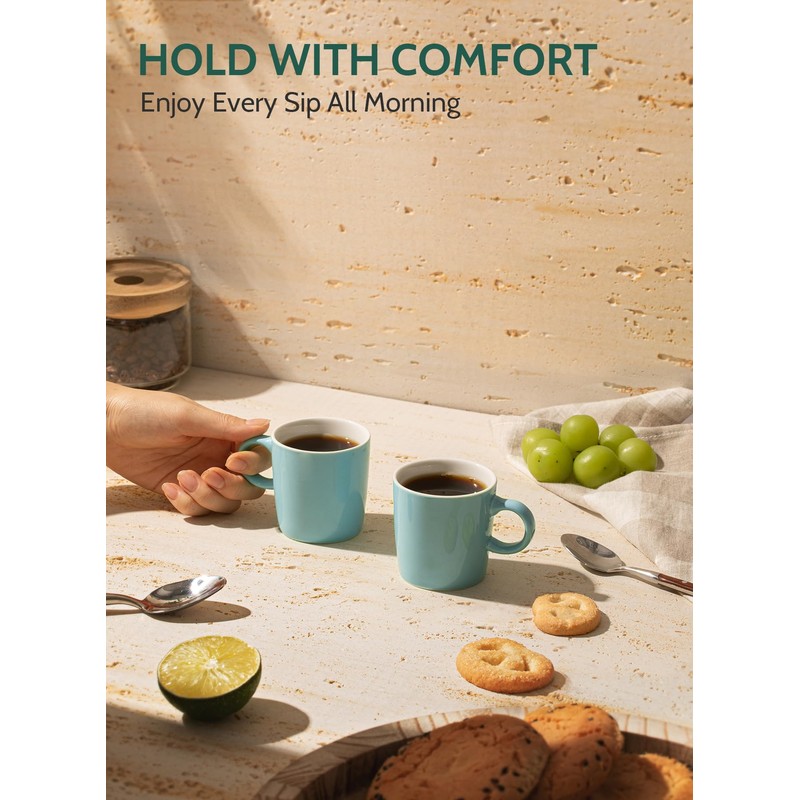 Sweese 3.5oz Porcelain Espresso Cups Set of 4, Mini Coffee