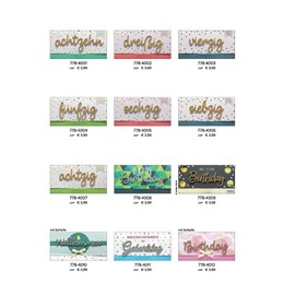 Perleberg Perleberg Geburtstagskarte Lettering Surprise - Happy Birthday, rosa Kreise - 11 x 22 cm