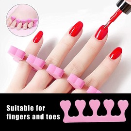 50pcs Foam Sponge Toe Separators Finger Dividers Soft Sponge Finger Divider Spacer Nail Art Manicure Pedicure Tools - Pink