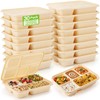 Havawish 30 Pack(60 Pcs) 5 Compartments Compostable Plates with Lids