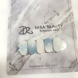 Dara Beauty April Art of the MonthTwo-tone Gra Ribbon Nails❣ - Nail Glue / 다라뷰티 4월 이달의아트투톤그라 리본네일❣ - 네일글루