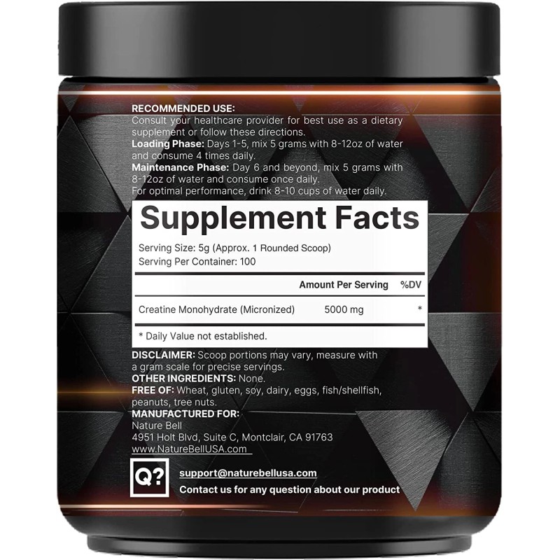 Creatine Monohydrate Powder 500 Grams, 5000Mg per Serving, Pure Unflavored