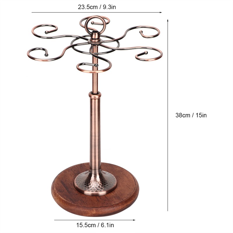 Desktop Iron 6 Bottles Wine Cup Rack Glass Holder Display