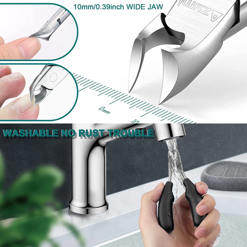 Azymi Toenail Clippers, Ingrown Toenail Clippers for Thick Nails for