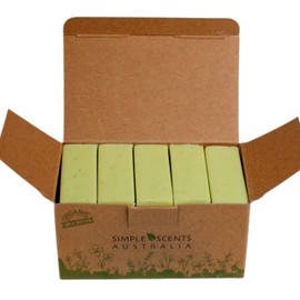 Simple Scents Australia Lemon Myrtle Scented Natural Soap Bars (5 Bars), 3.5oz Moisturizing French Triple Milled Soap Bars Enriched with Shea Butter - Pure Plant Oil Bath & Body