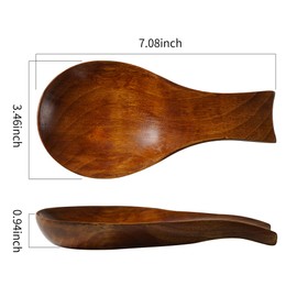 Tvvtuww Acacia Wood Spoon Rest Spoon Holder for Stove Top, Utensil Holder for Ktichen Counter, Spatula, Ladles, Forks, Tongs, Long