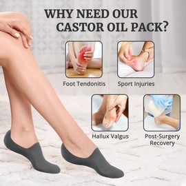 Castor Oil Pack Wrap for Feet, Reusable Castor Oil Pack Wrap Organic Cotton for Women，Castor Oil Pack Kit for Feet Arthritis and Feet Tingling feet Cracking, Moisturizing Feet(Oil Not Include)