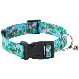 NISIYE Adjustable Dog Collar with bell-Special Design Patterns, Ultra Comfy Soft Nylon Breathable Pet Collar for Small Medium Large Dogs