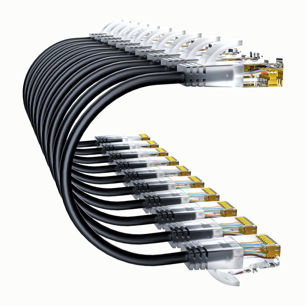 10Gsupxsel Cat6a Patch Cables 5ft (10 Pack) Slim, Cat6 Ethernet
