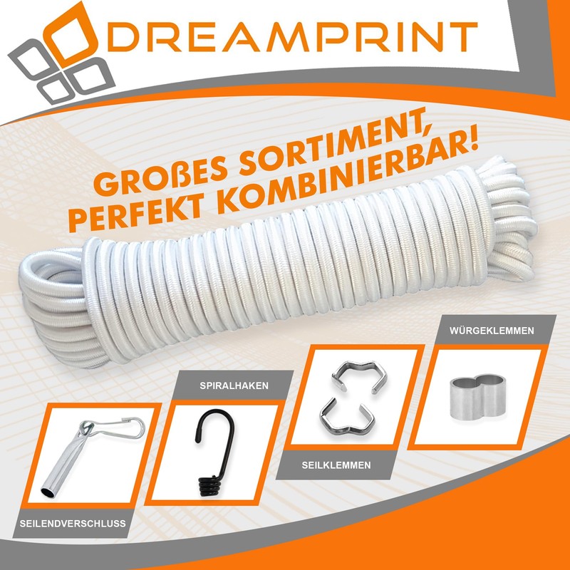 Dreamprint 10 x spiral hooks, diameter 8 mm, expander hooks,