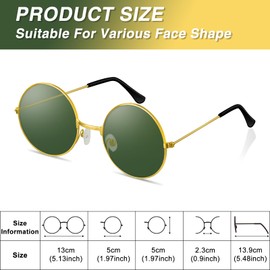 BOUBONI 10 Pairs Hippie Sunglasses 10 Colors Round Hippie Glasses 60s 70s Outfits Groovy Party Decorations Sunglasses for Women Men with Colored Glasses Cloth for Disco Party Favors