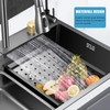 Black Nano Kitchen Sink 304 Stainless Steel Waterfall Sink Single